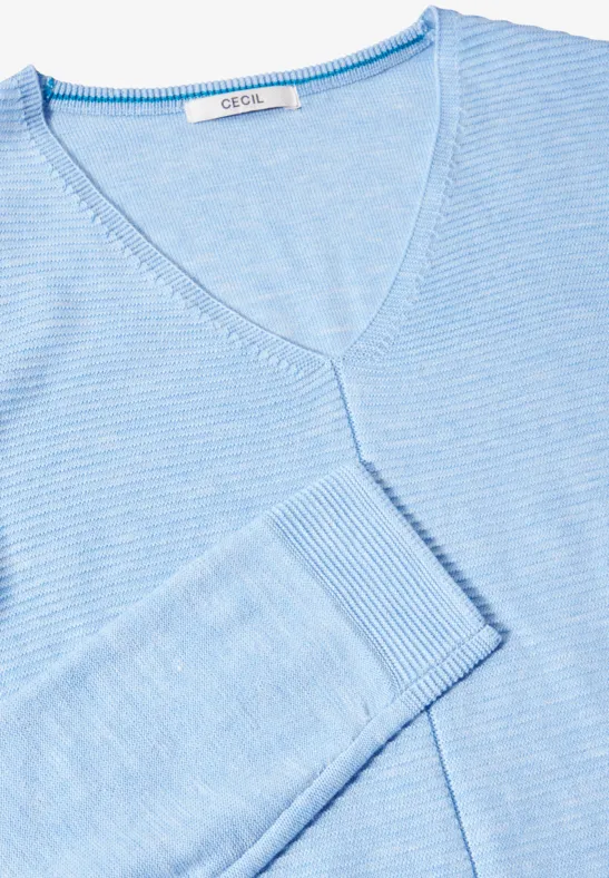Strukturmix-Pullover heather tranquil blue melange
