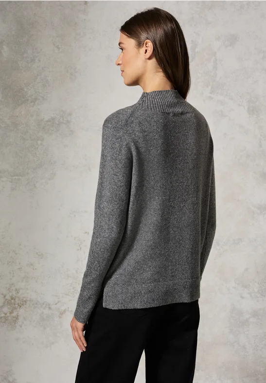 Pull à col montant flint grey melange