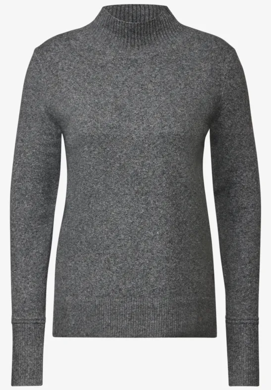 Pull à col montant flint grey melange