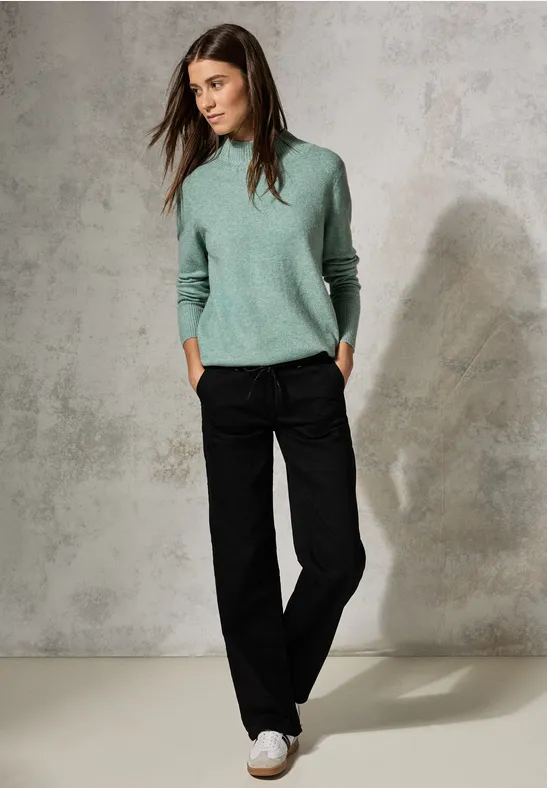Pull à col montant iced salvia green melange