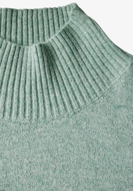 Pull à col montant iced salvia green melange