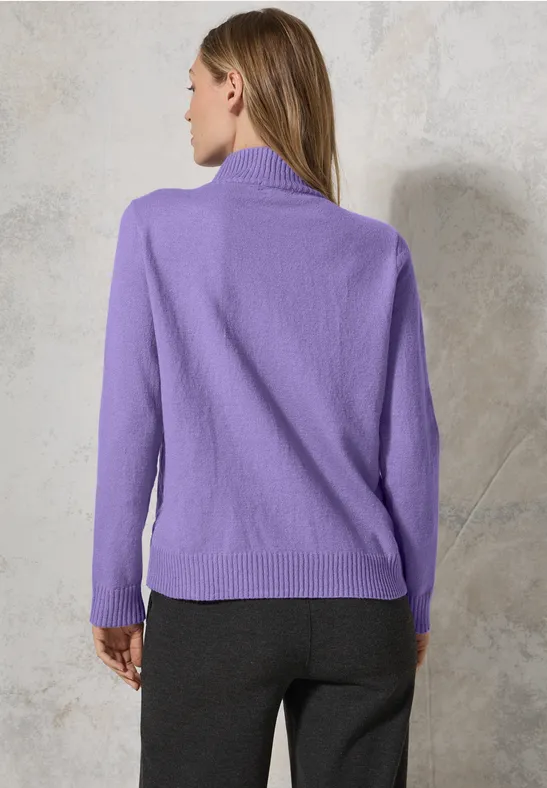 Jaquard Pullover in Unifarbe gentle lilac