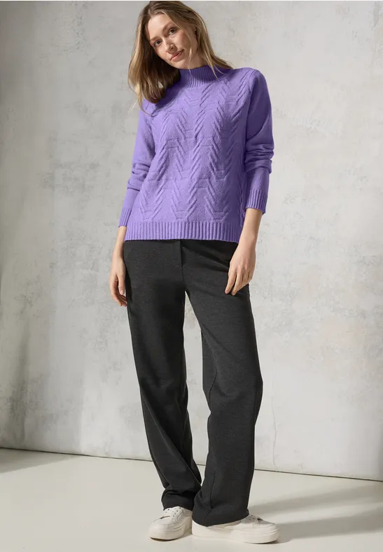 Jaquard Pullover in Unifarbe gentle lilac
