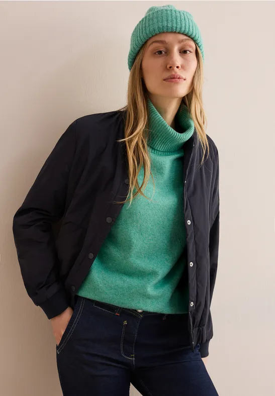 Pull à col roulé aventurine green melange