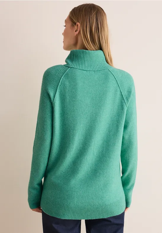 Pull à col roulé aventurine green melange