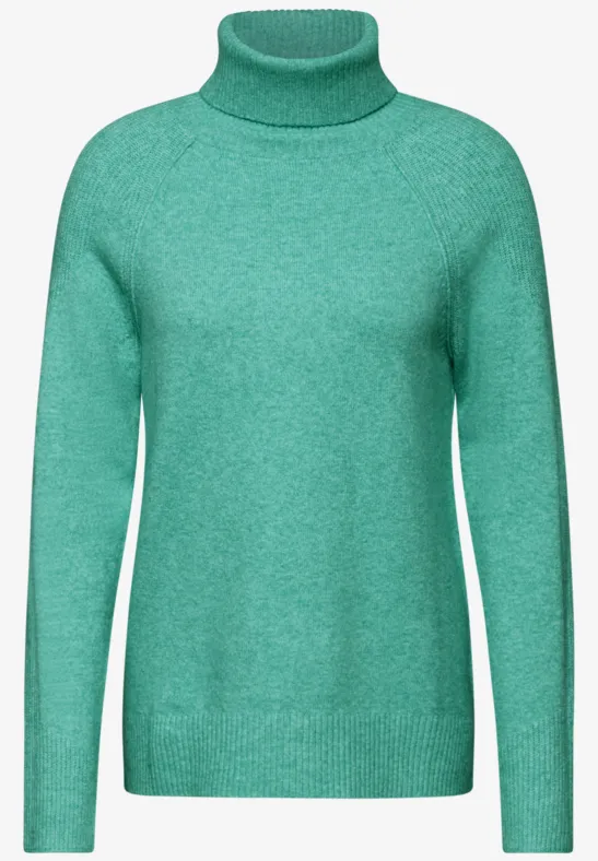 Pull à col roulé aventurine green melange