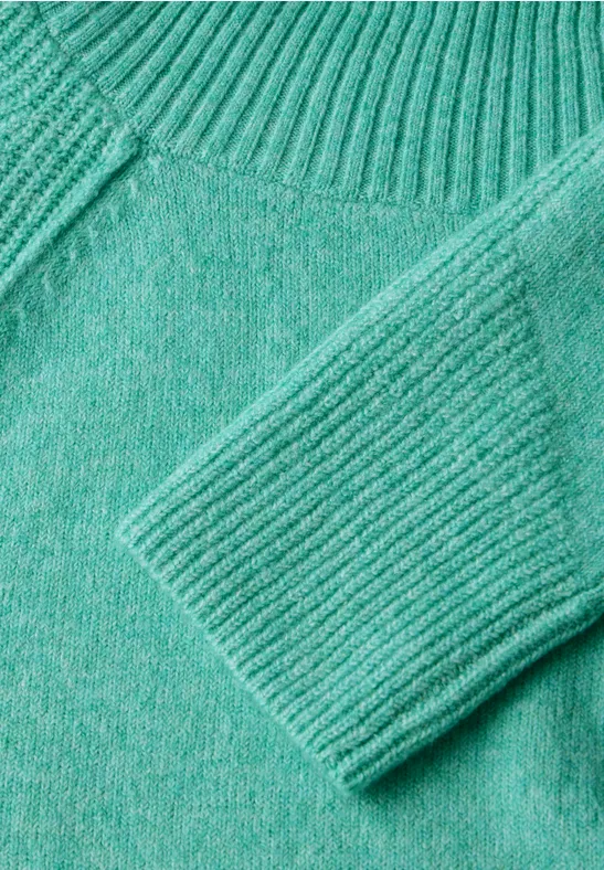 Pull à col roulé aventurine green melange