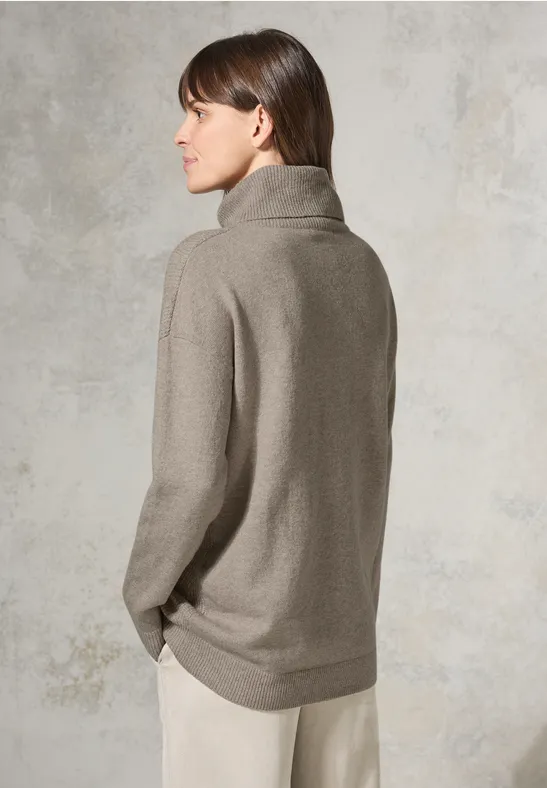 Pull à col roulé milky caramel melange