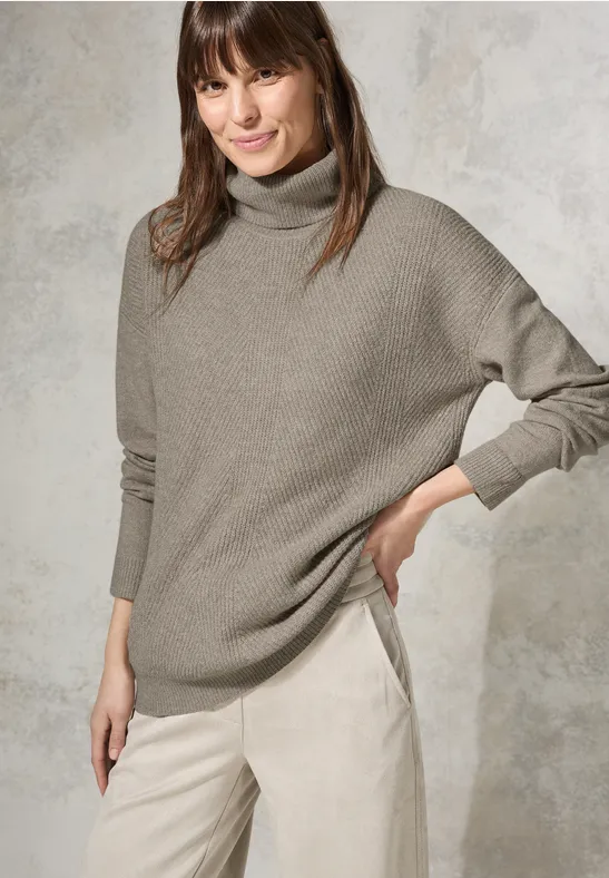 Pull à col roulé milky caramel melange