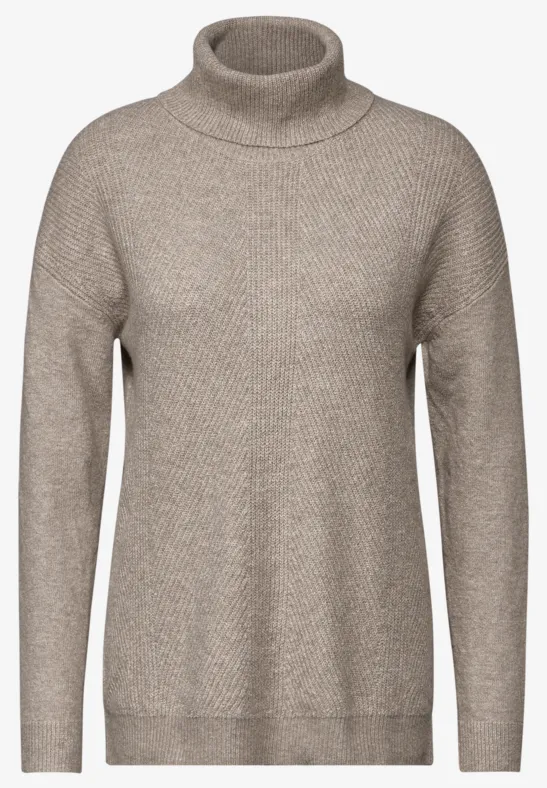 Pull à col roulé milky caramel melange