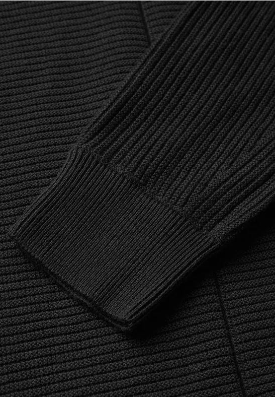 Pullover Dolman à structure mixte Black