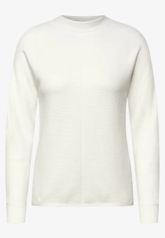 Strukturmix Dolman Pullover vanilla white