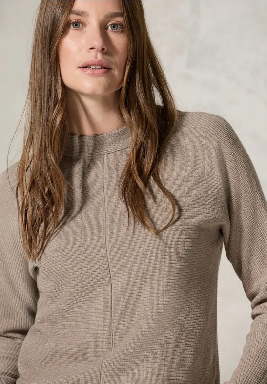 Pullover Dolman à structure mixte milky caramel melange