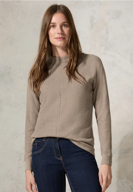 Pullover Dolman à structure mixte milky caramel melange