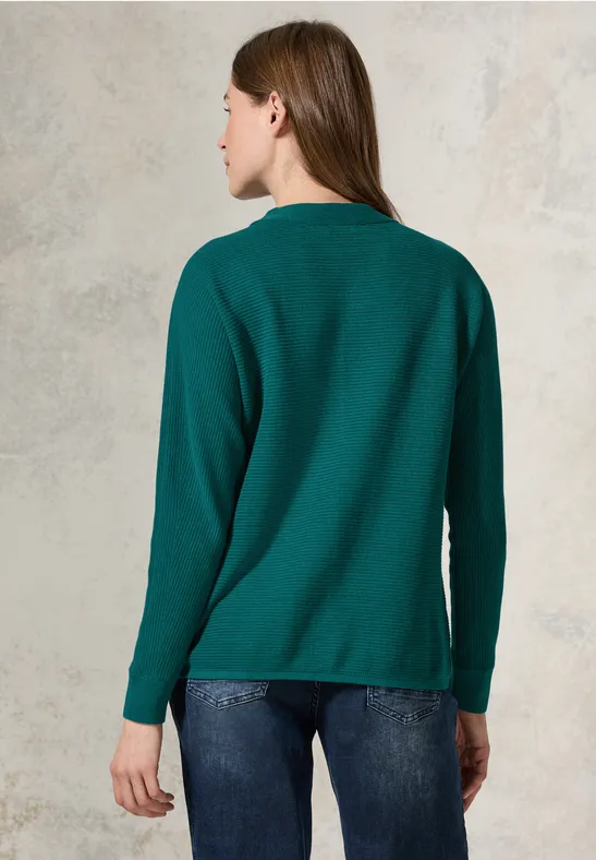 Pullover Dolman à structure mixte petrol green