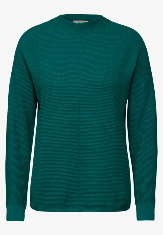 Pullover Dolman à structure mixte petrol green