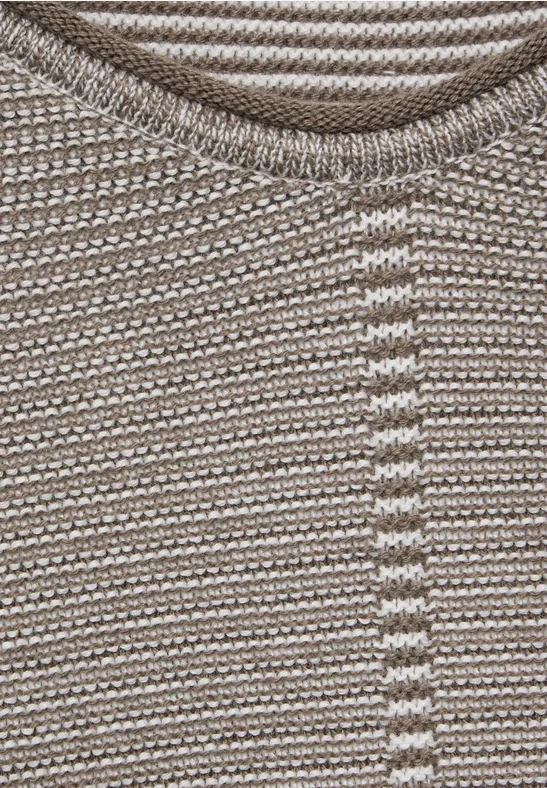 Pulli mit Strukturstreifen dark taupe