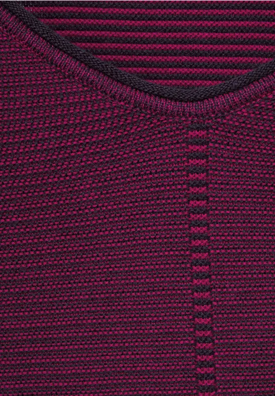 Trui met structuurstrepen beloved berry