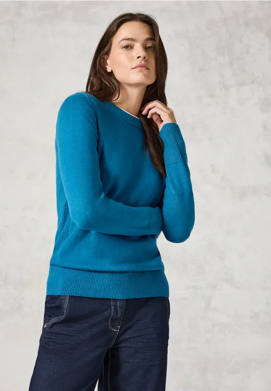 Softer Feinstrickpullover celestial aqua blue