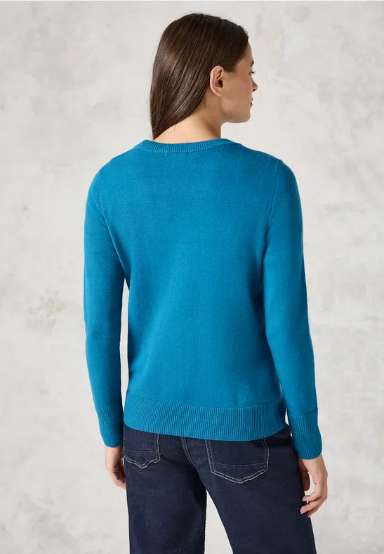 Softer Feinstrickpullover celestial aqua blue
