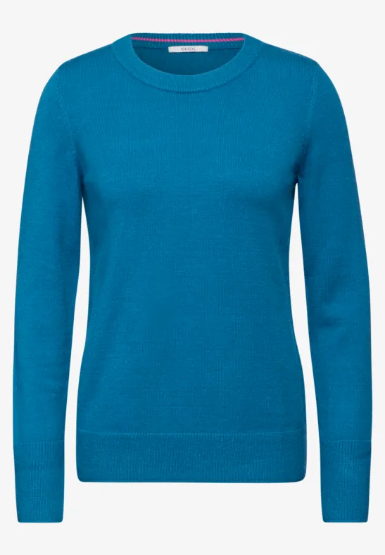 Softer Feinstrickpullover celestial aqua blue