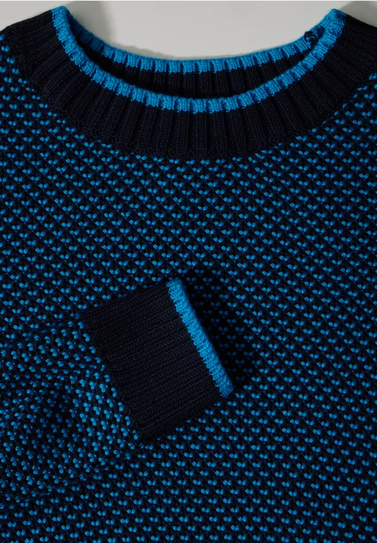 Pull en tricot à motifs universal blue