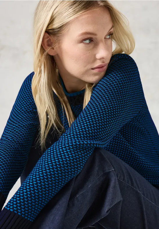 Pull en tricot à motifs universal blue