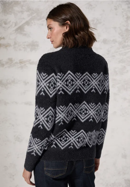 Federgarn-Pullover deep charcoal grey