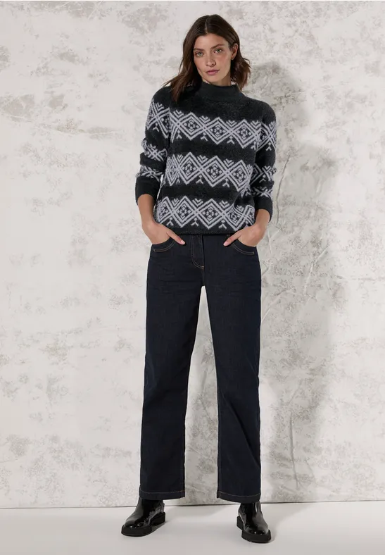 Federgarn-Pullover deep charcoal grey