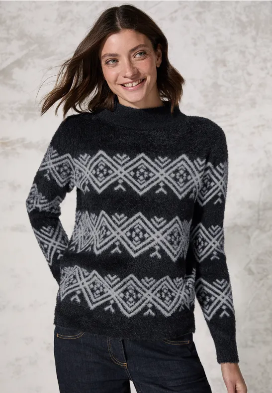 Federgarn-Pullover deep charcoal grey