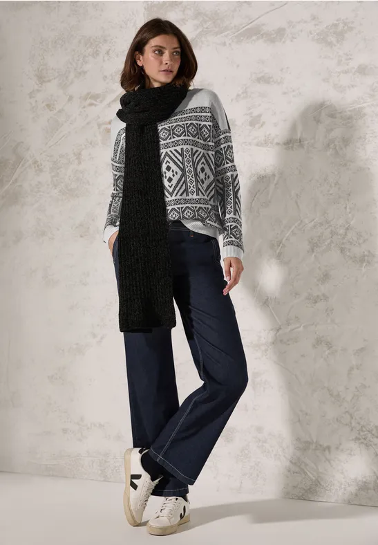 Pull en jacquard soft silver melange