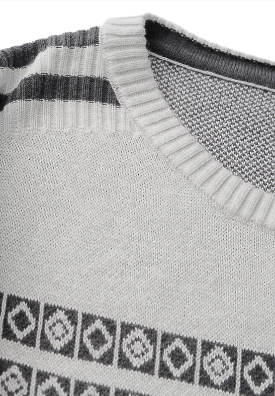 Pull en jacquard soft silver melange