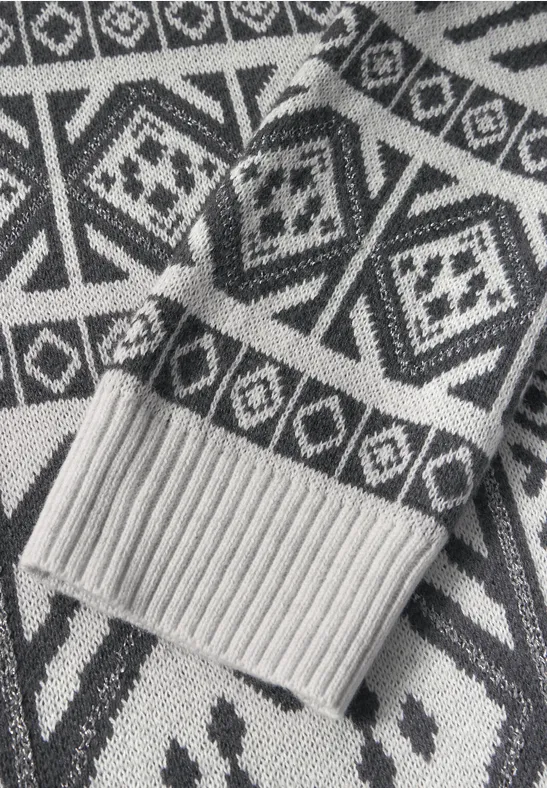Pull en jacquard soft silver melange