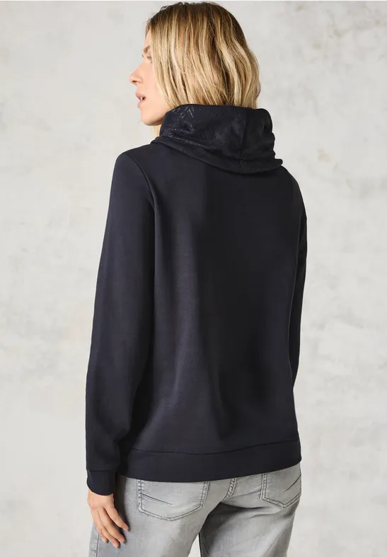 Sweatshirt mit Schalkragen deep charcoal grey