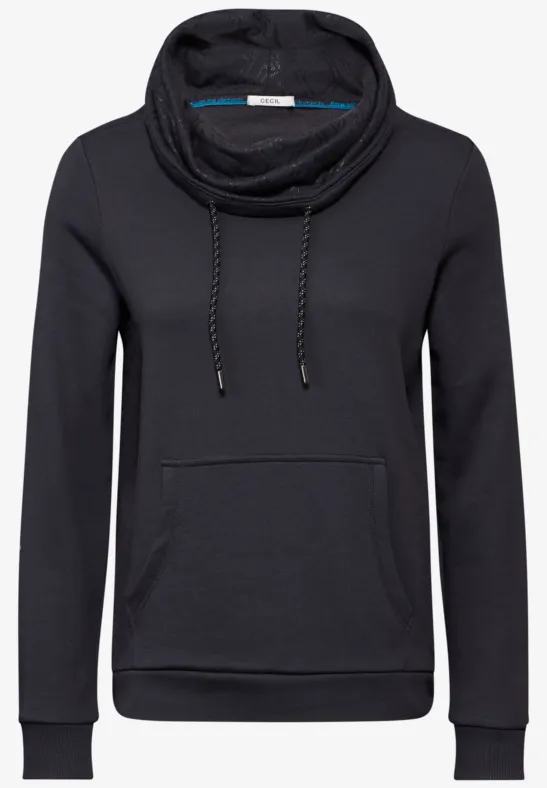 Sweatshirt mit Schalkragen deep charcoal grey