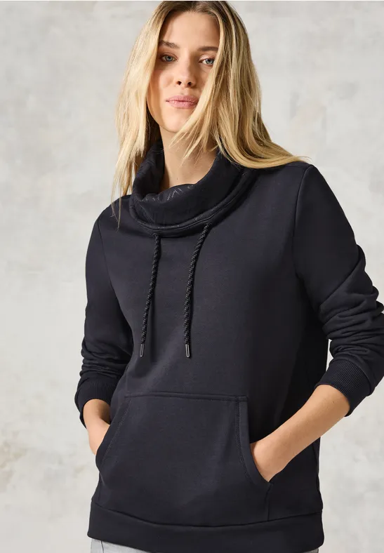 Sweatshirt mit Schalkragen deep charcoal grey