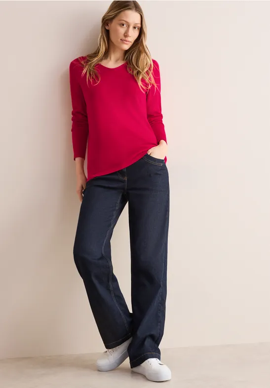 Pull en maille fine granita red