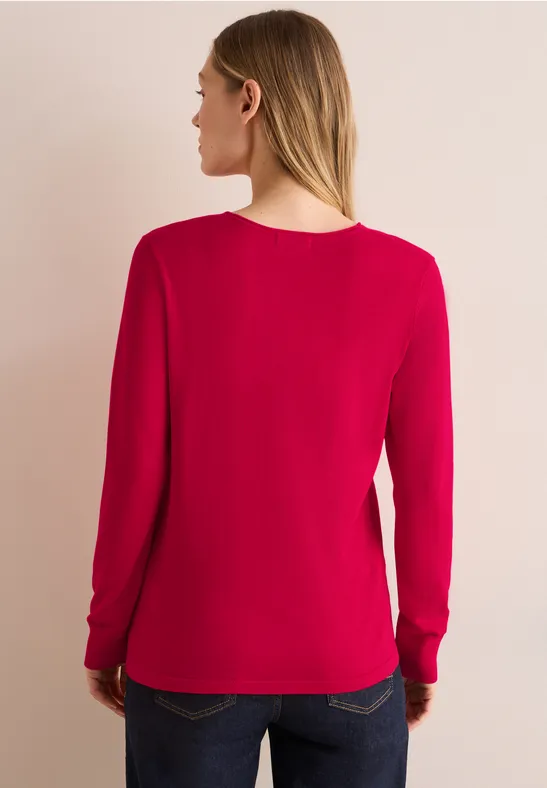 Pull en maille fine granita red