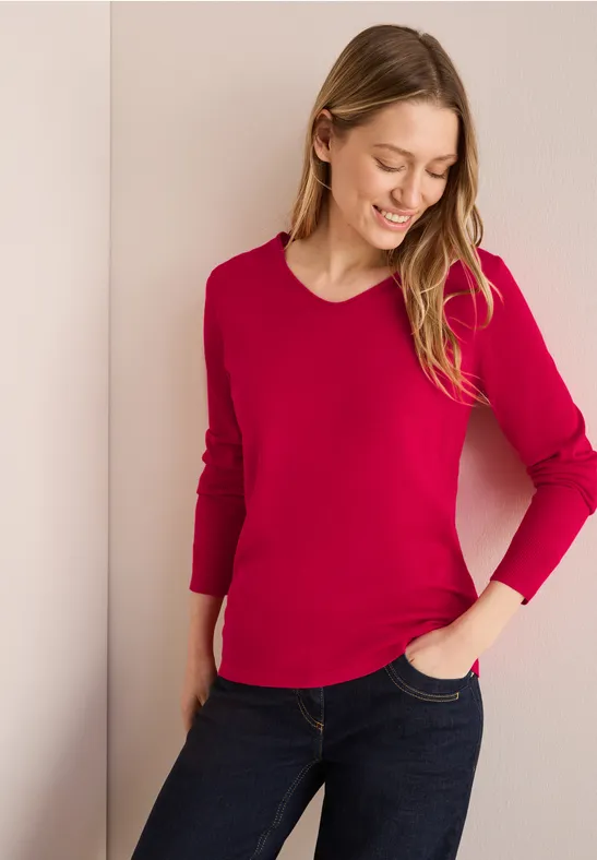Pull en maille fine granita red