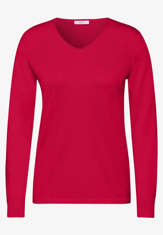 Pull en maille fine granita red