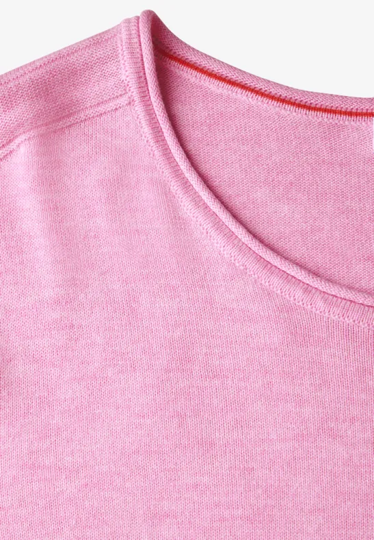 Pull à col rond tender rose melange