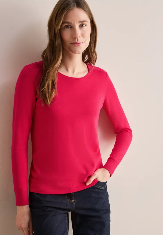 Pull à col rond granita red