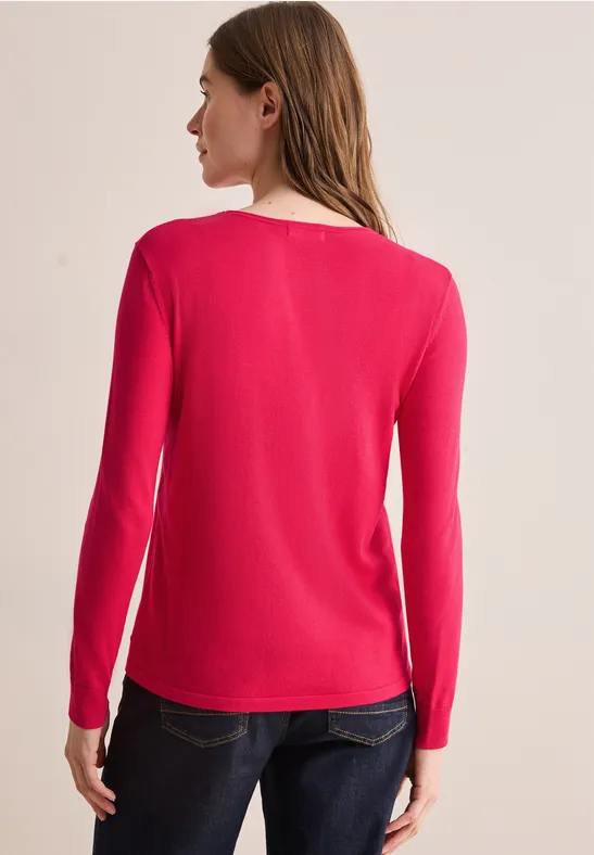 Pull à col rond granita red