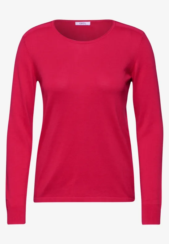 Pull à col rond granita red