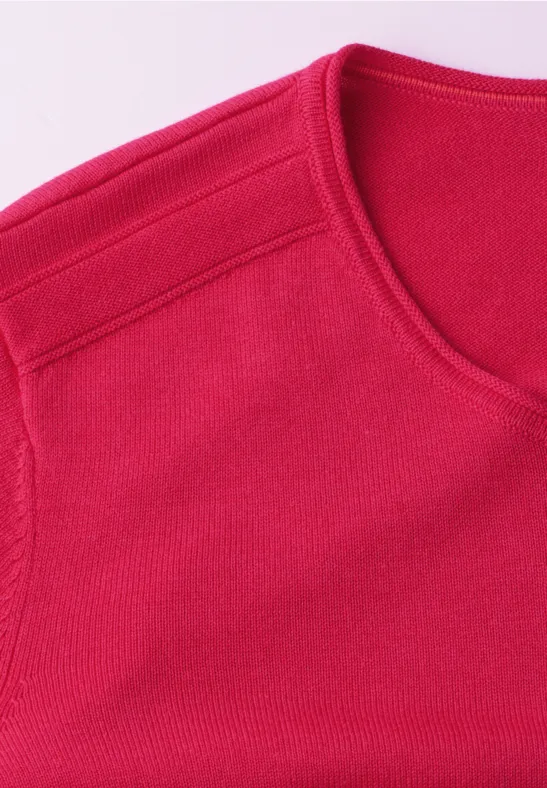 Pull à col rond granita red