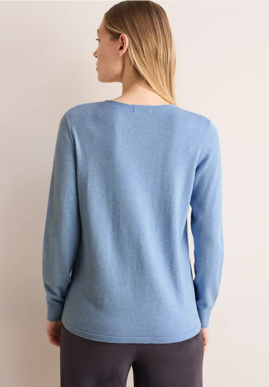 Pull à col rond light blue melange
