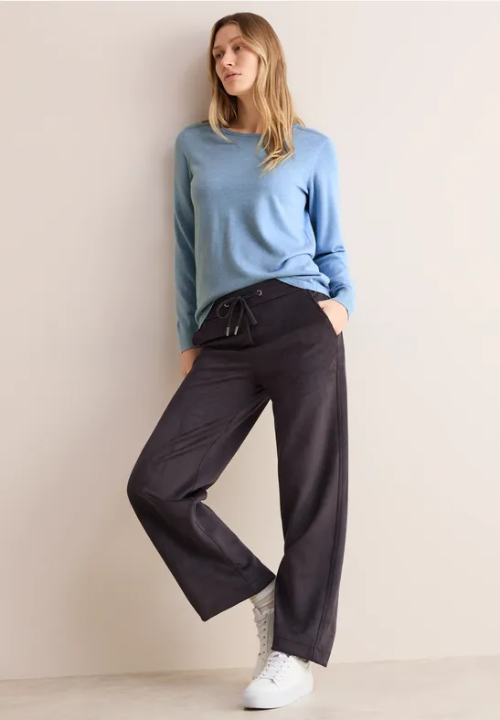 Pull à col rond light blue melange