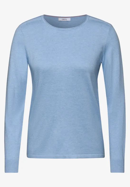 Pull à col rond light blue melange