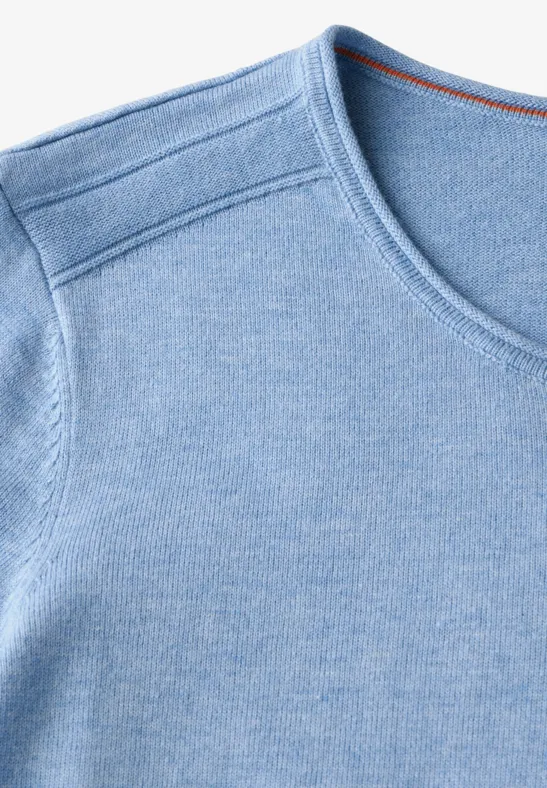 Pull à col rond light blue melange