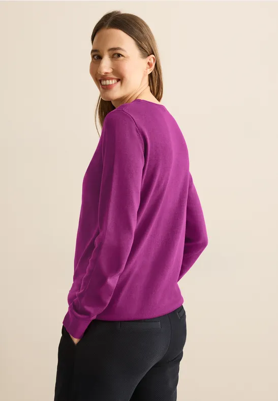 Pull à col rond anemone pink